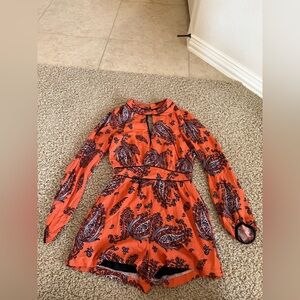 Mink Pink paisley long sleeve romper